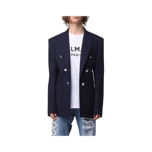 Button-Detailed Wool Blazer