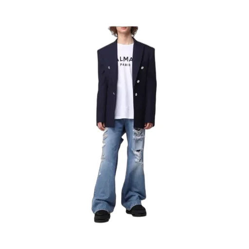 Button-Detailed Wool Blazer