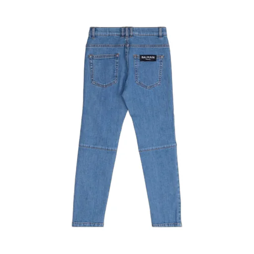 Ribbed-Knee Skinny-Cut Jeans