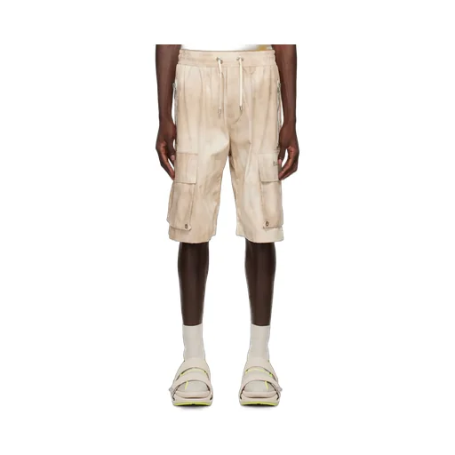 Faded Effect Drawstring Cargo Shorts