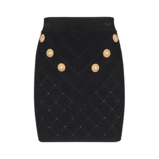 Fine-Knit High-Waisted Mini Skirt
