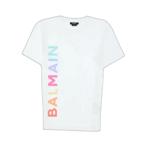 Cotton T-Shirt With Balmain Logo