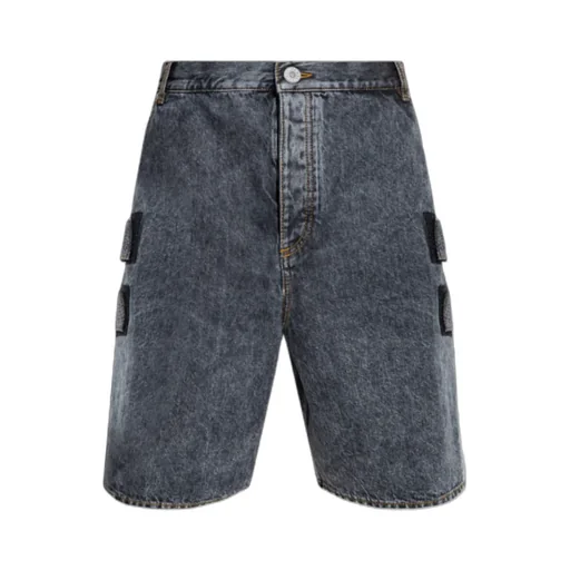 Acid-Wash Denim Shorts