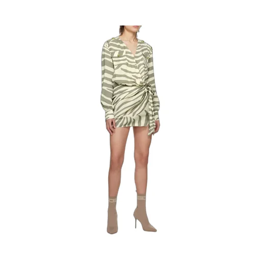 Draped Zebra Print Dress