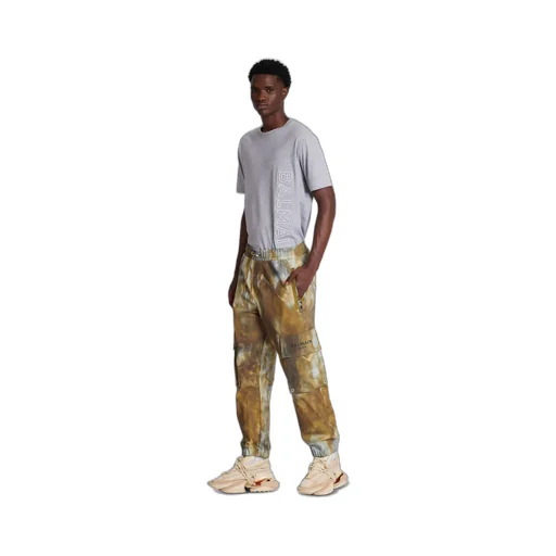 Desert Print Cotton Cargo Trousers