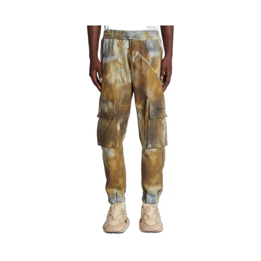 Desert Print Cotton Cargo Trousers
