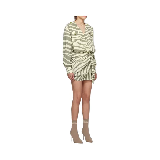 Draped Zebra Print Dress