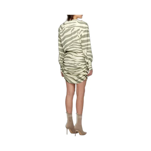 Draped Zebra Print Dress