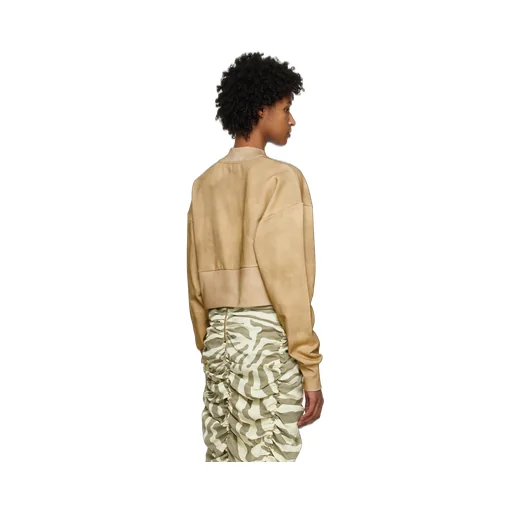Eco-Responsible Cotton Cropped Sweatshirt With Balmain Logo Print