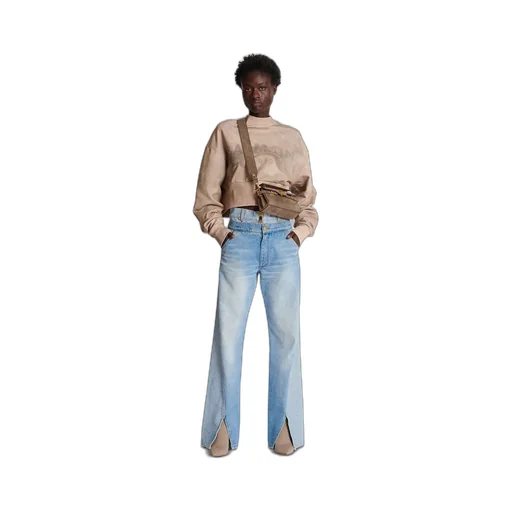 Eco-Responsible Cotton Cropped Sweatshirt With Balmain Logo Print