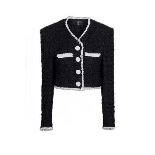 Short Tweed Jacket With Contrasting Details
