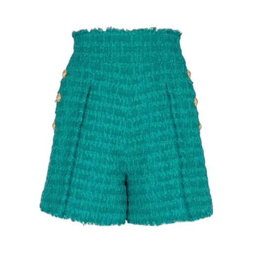 Buttoned Tweed Shorts
