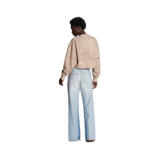 Eco-Responsible Cotton Cropped Sweatshirt With Balmain Logo Print