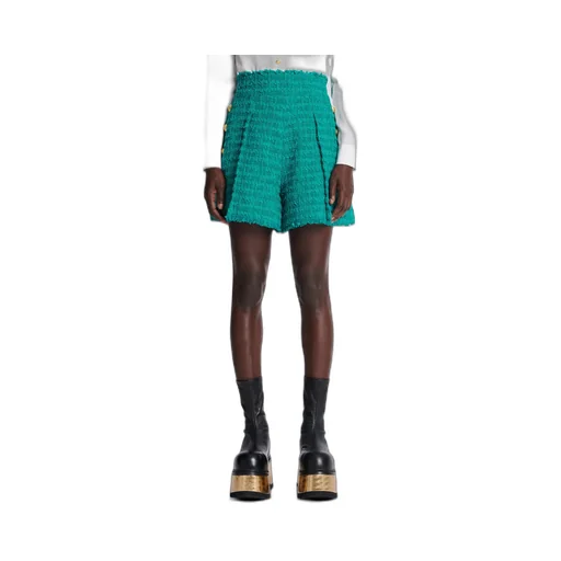 Buttoned Tweed Shorts