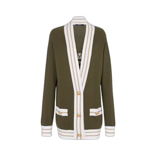 Cashmere Cardigan With Balmain Logo