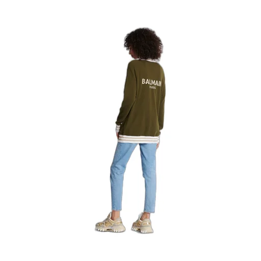 Cashmere Cardigan With Balmain Logo