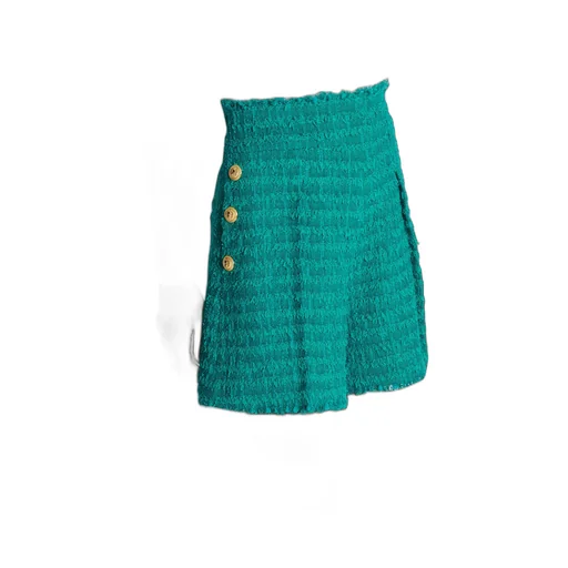 Buttoned Tweed Shorts