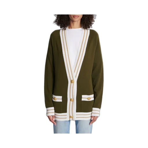 Cashmere Cardigan With Balmain Logo