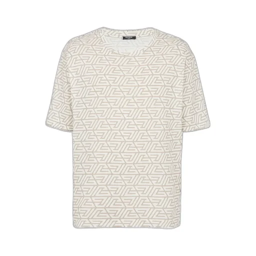 Oversized Cotton T-Shirt With Printed Pyramid Monogram