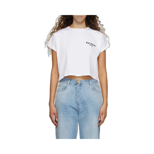 Logo-Print Cropped Cotton T-Shirt