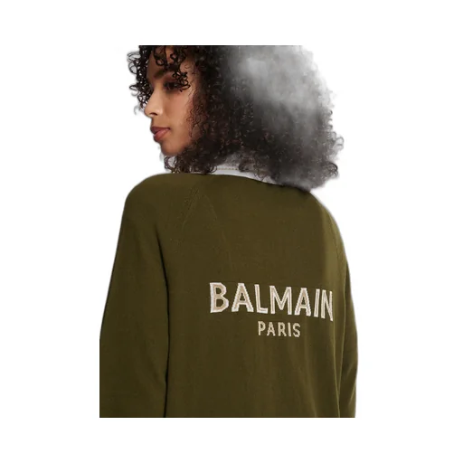 Cashmere Cardigan With Balmain Logo