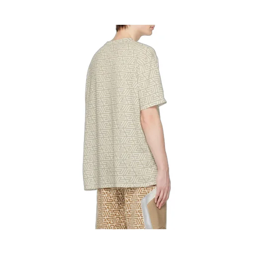 Oversized Cotton T-Shirt With Printed Pyramid Monogram