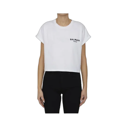 Logo-Print Cropped Cotton T-Shirt