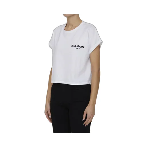 Logo-Print Cropped Cotton T-Shirt