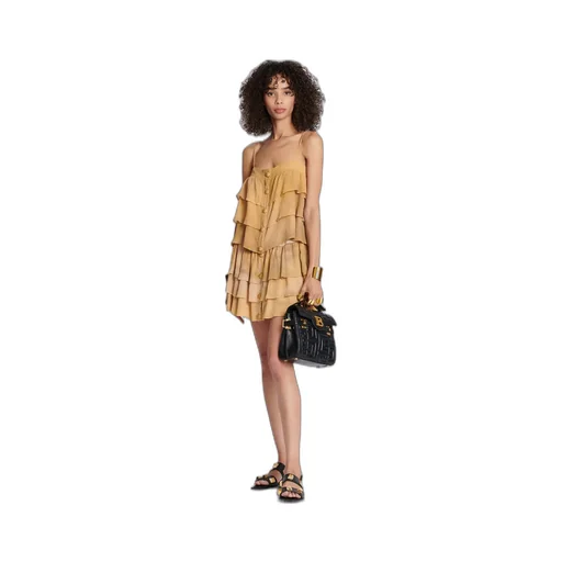 Strappy Ruffled Silk Top