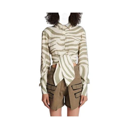 Animal Printed Cropped Shirt