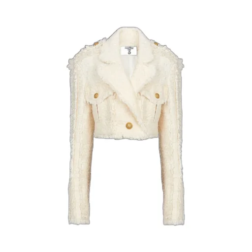 Short Fringed Tweed Jacket