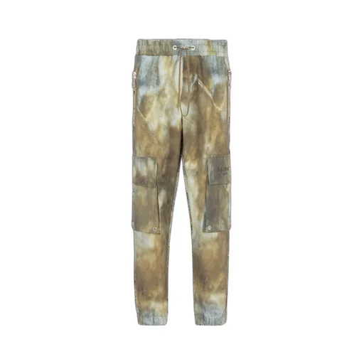 Desert Print Cotton Cargo Trousers