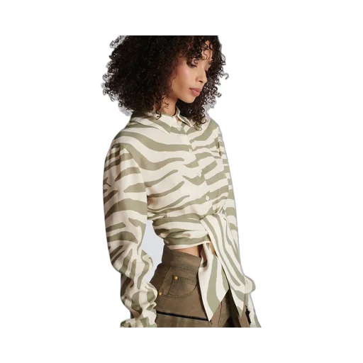 Animal Printed Cropped Shirt