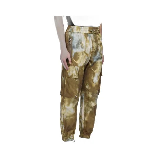 Desert Print Cotton Cargo Trousers