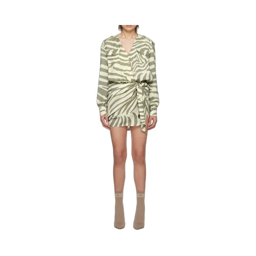 Draped Zebra Print Dress