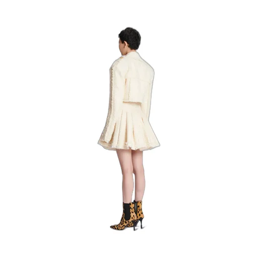 Short Fringed Tweed Jacket