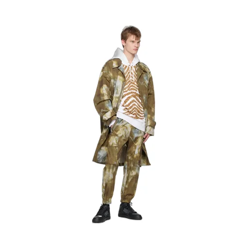 Desert Print Cotton Cargo Trousers