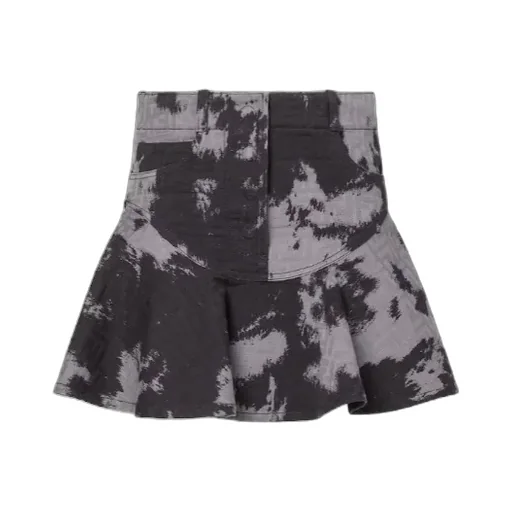 Ff Animalier Denim Mini Skirt