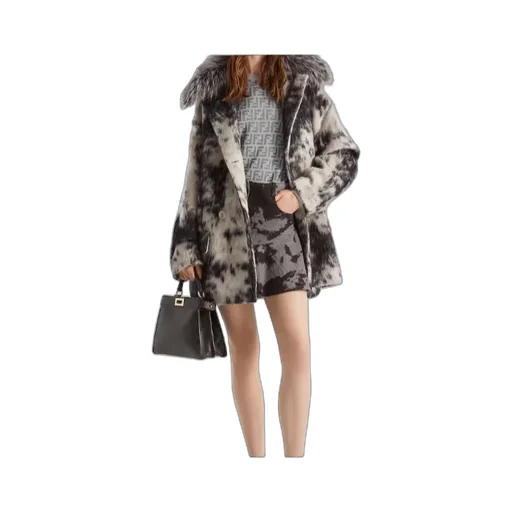 Ff Animalier Denim Mini Skirt