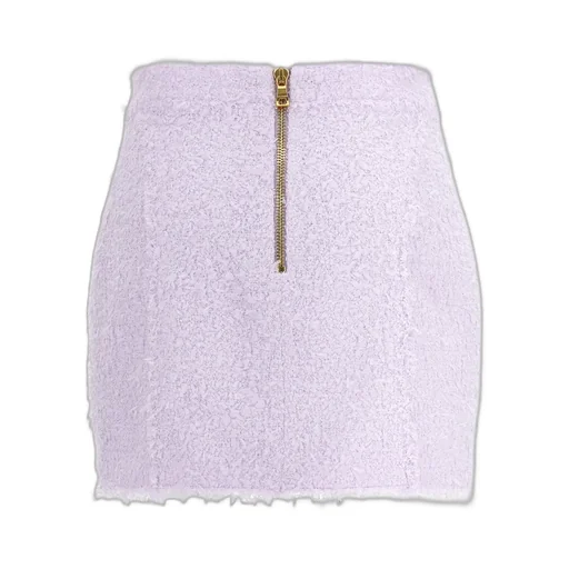 Logo Button Tweed Skirt