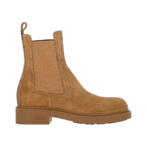 Ff Motif Round-Toe Ankle Boots