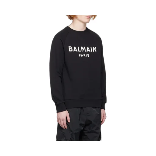 Cotton Printed Balmain Logo Sweatshirt