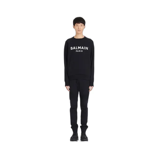 Cotton Printed Balmain Logo Sweatshirt
