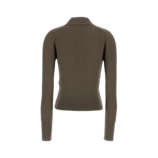 Tied-Neck Knitted Polo Shirt