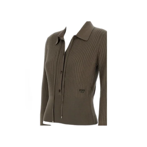 Tied-Neck Knitted Polo Shirt