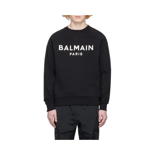 Cotton Printed Balmain Logo Sweatshirt