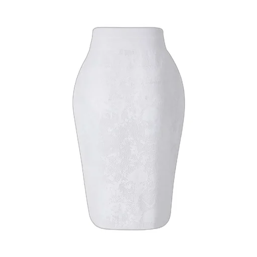 Floral Motif Midi Knitted Skirt