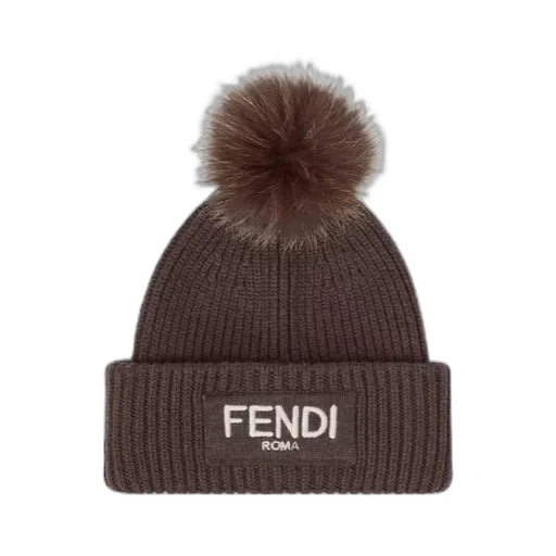 Logo Embroidered Pompom Detail Beanie