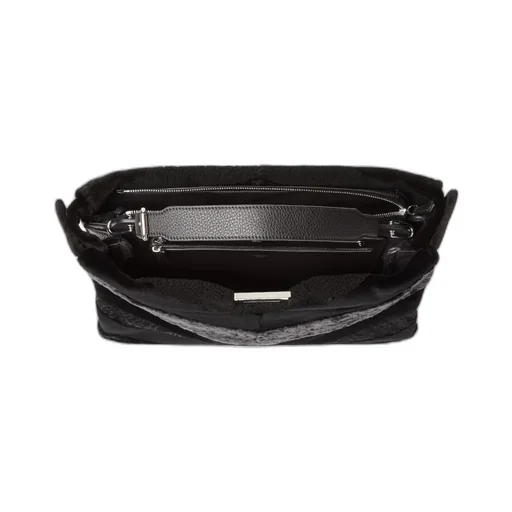 Maxi Peekaboo Soft Black Inlaid Fur Bag
