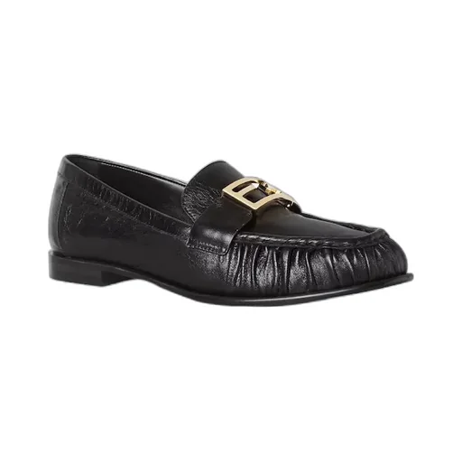 Baguette Ff Plaque Gathered Loafers
